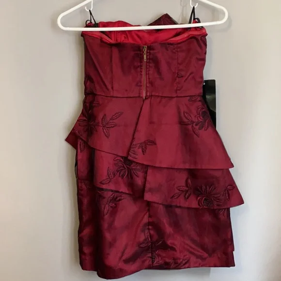NWT Bebe XS Jayden Strapless Firecracker Red Dress NYE Christmas - Picture 3 of 6